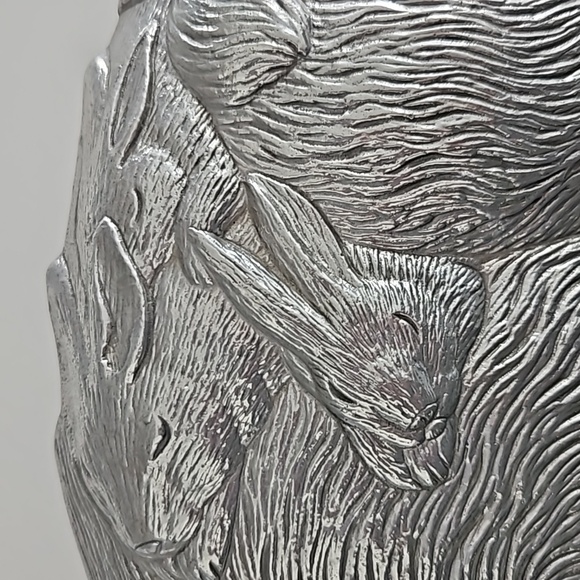 Arthur Court 1988 Rabbit's Bunnies Covered Serving Tray Dish Tureen 13" Long - Picture 8 of 8